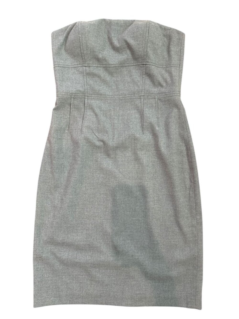 Banana Republic Grey Strapless Sheath Dress Size 4 Lined Structured Cocktails - Picture 2 of 13